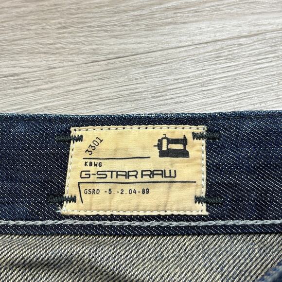 G Star Raw 3301 Straight Whiskered Jeans Men's 32x32 Streetwear - Picture 6 of 10